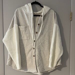 POL Cream and Black Knit Cardigan